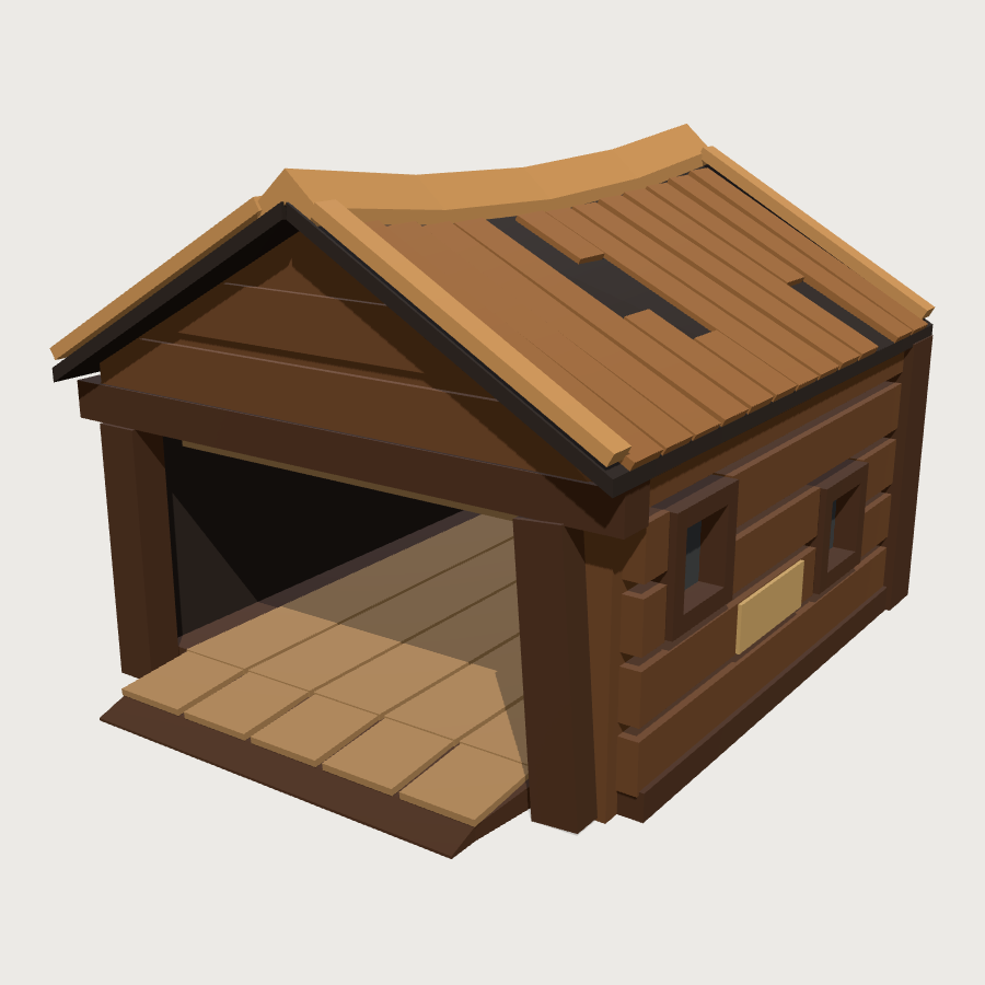 Shipwright Boat Shed low-poly 3D model