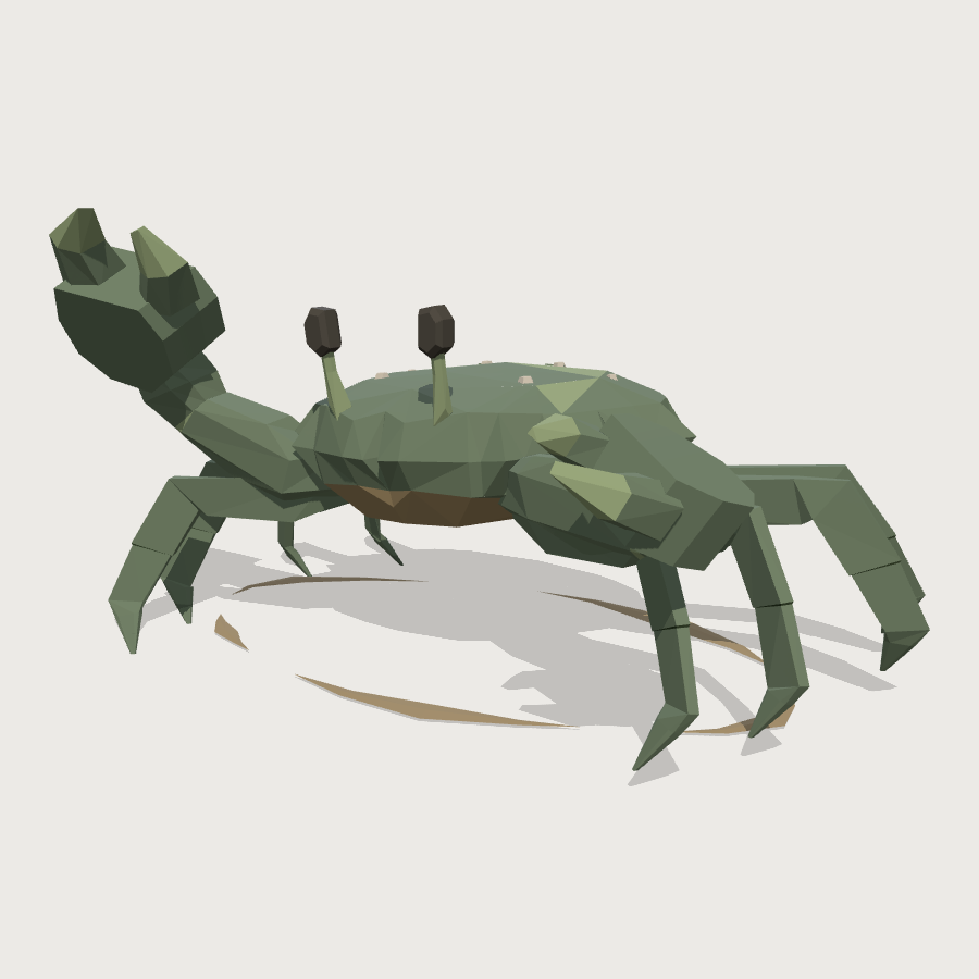 Shore Crab low-poly 3D model