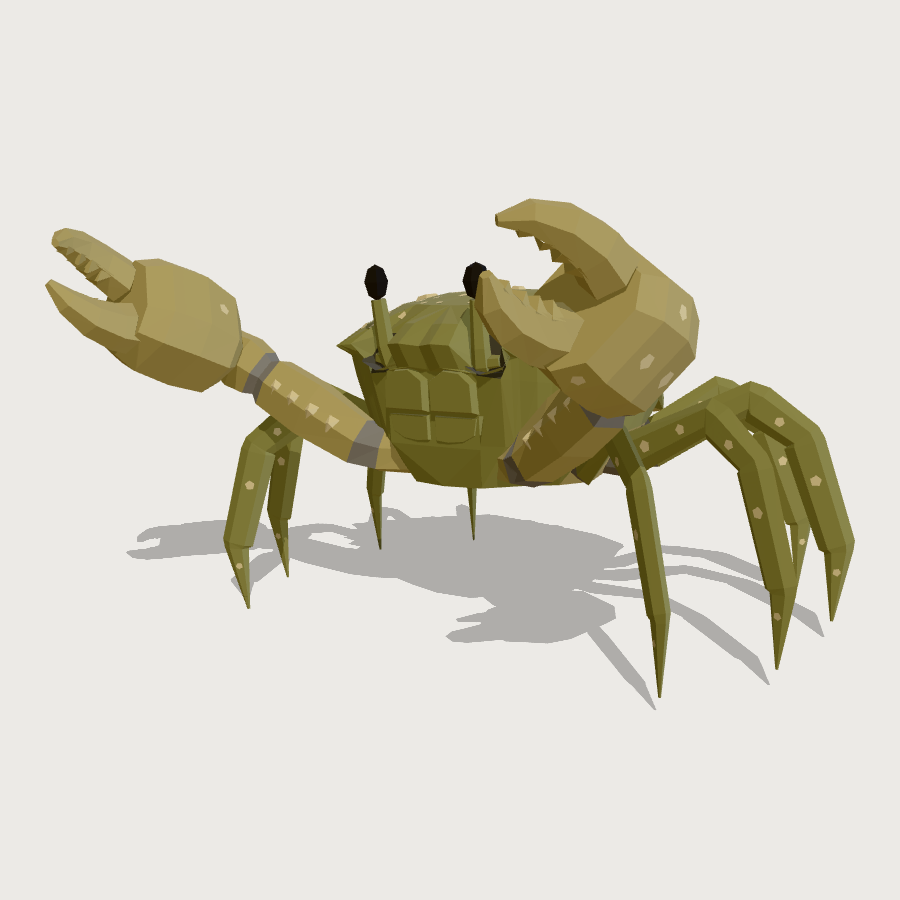 Shore crab low-poly 3D model
