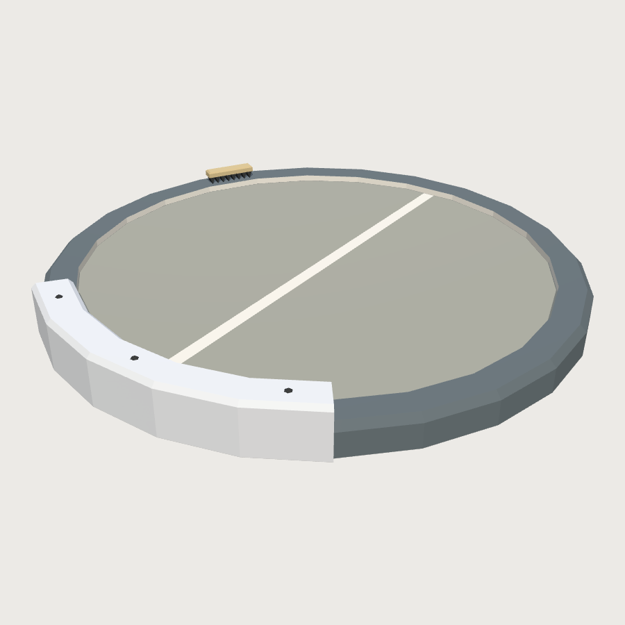Shot Put Circle low-poly 3D model