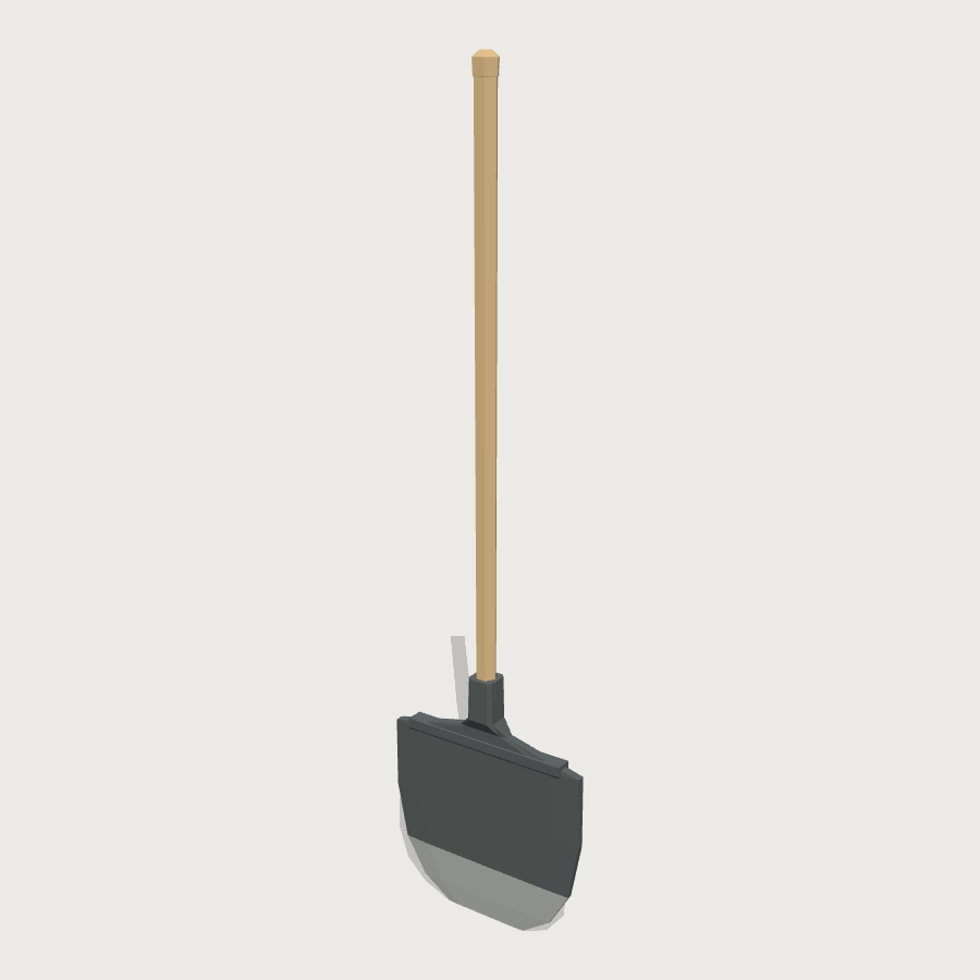 Shovel low-poly 3D model