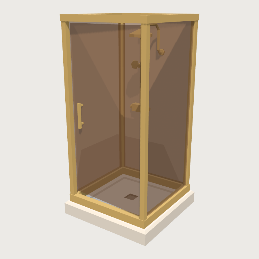 Shower Enclosure low-poly 3D model