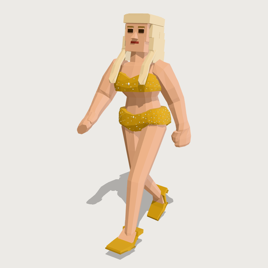 Showgirl low-poly 3D model
