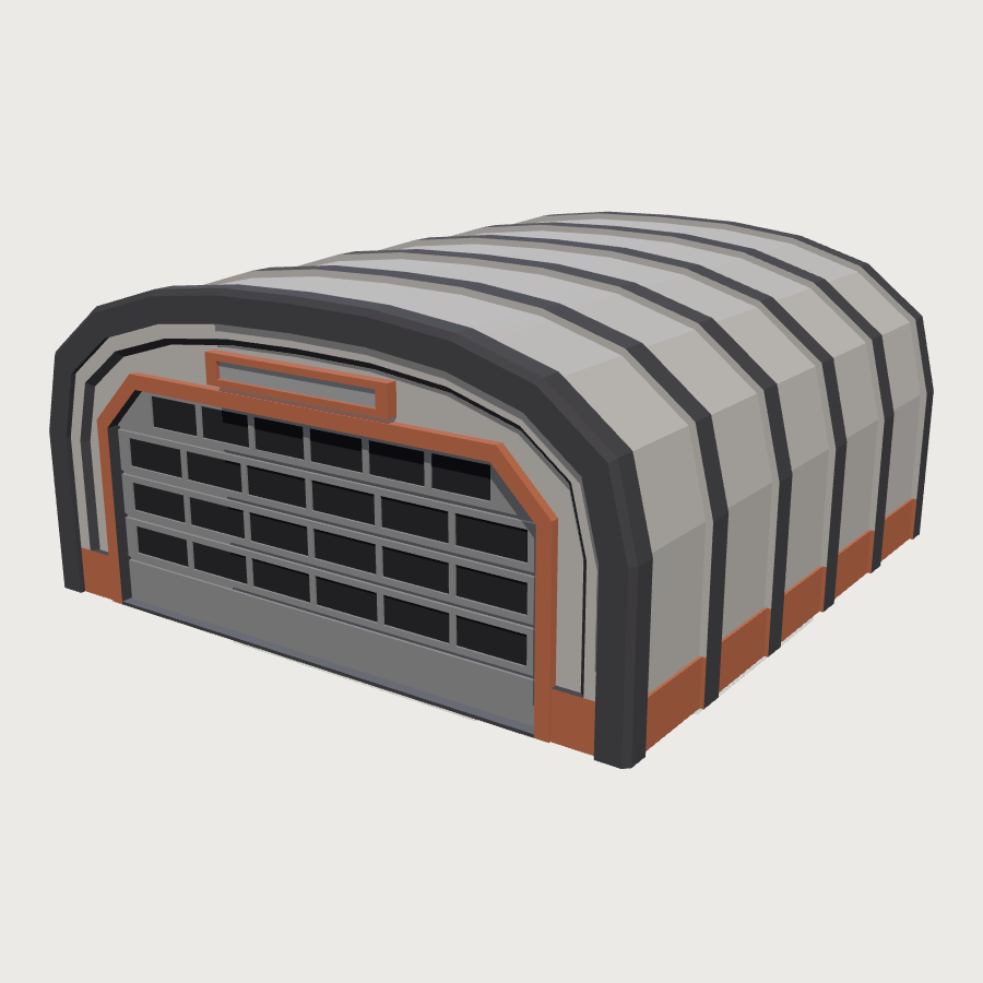 Shuttle Hangar low-poly 3D model
