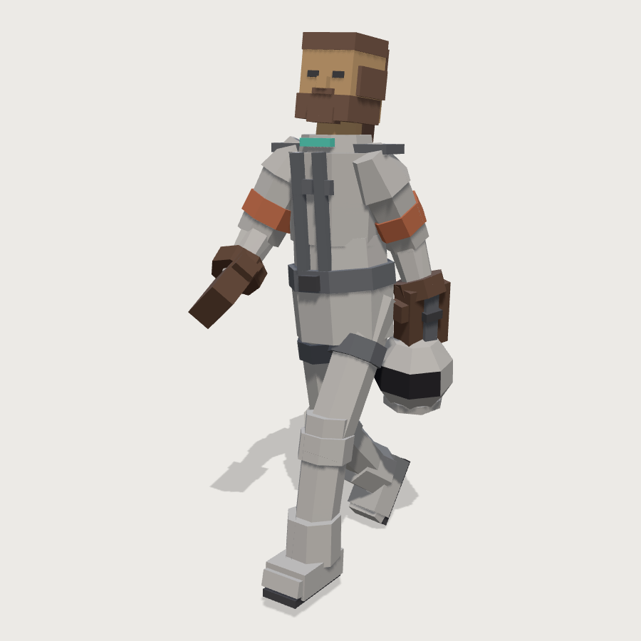 Shuttle Pilot low-poly 3D model