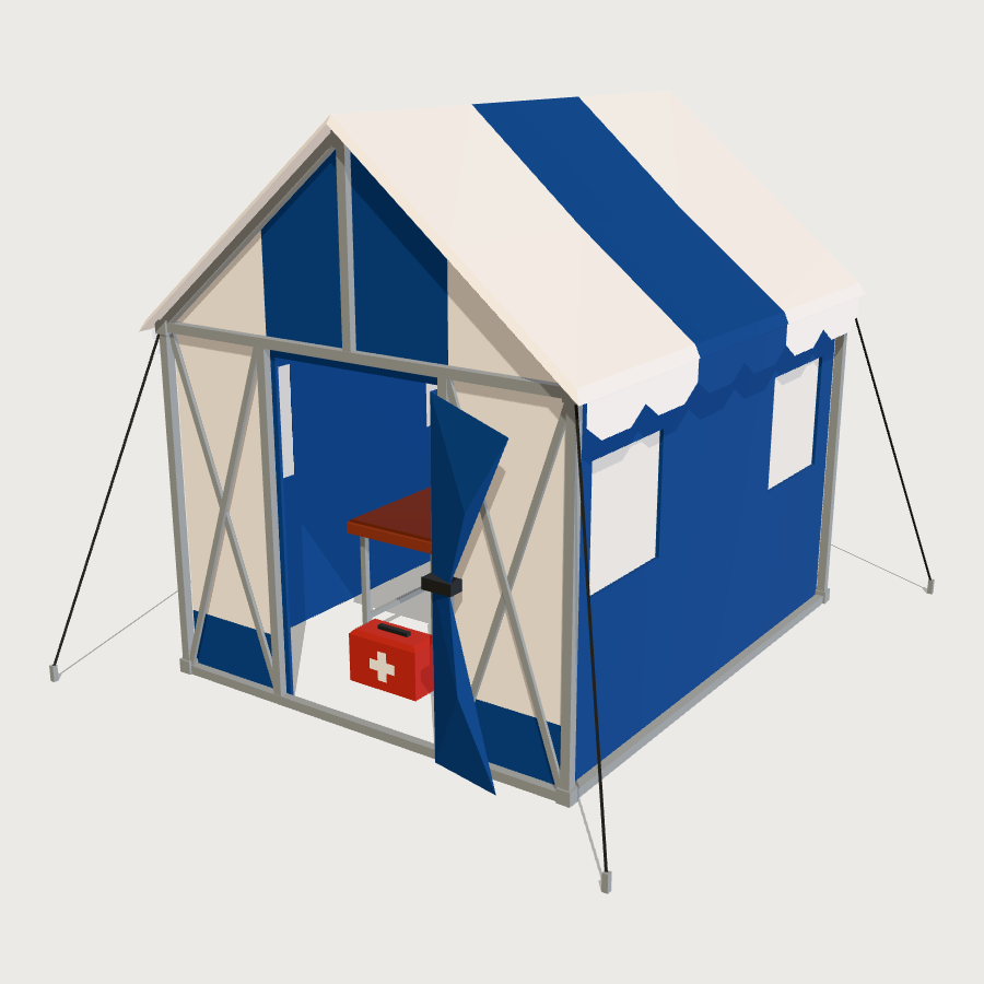 Sideline Medical Tent low-poly 3D model