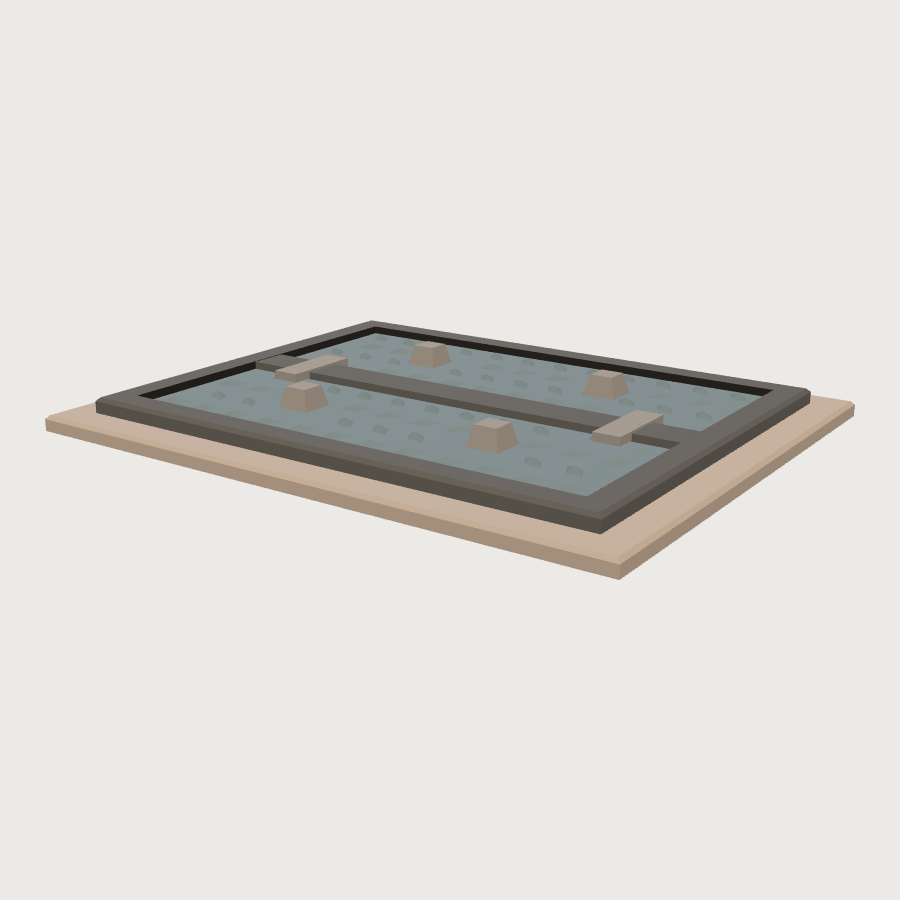 Sidewalk Cellar Hatch low-poly 3D model