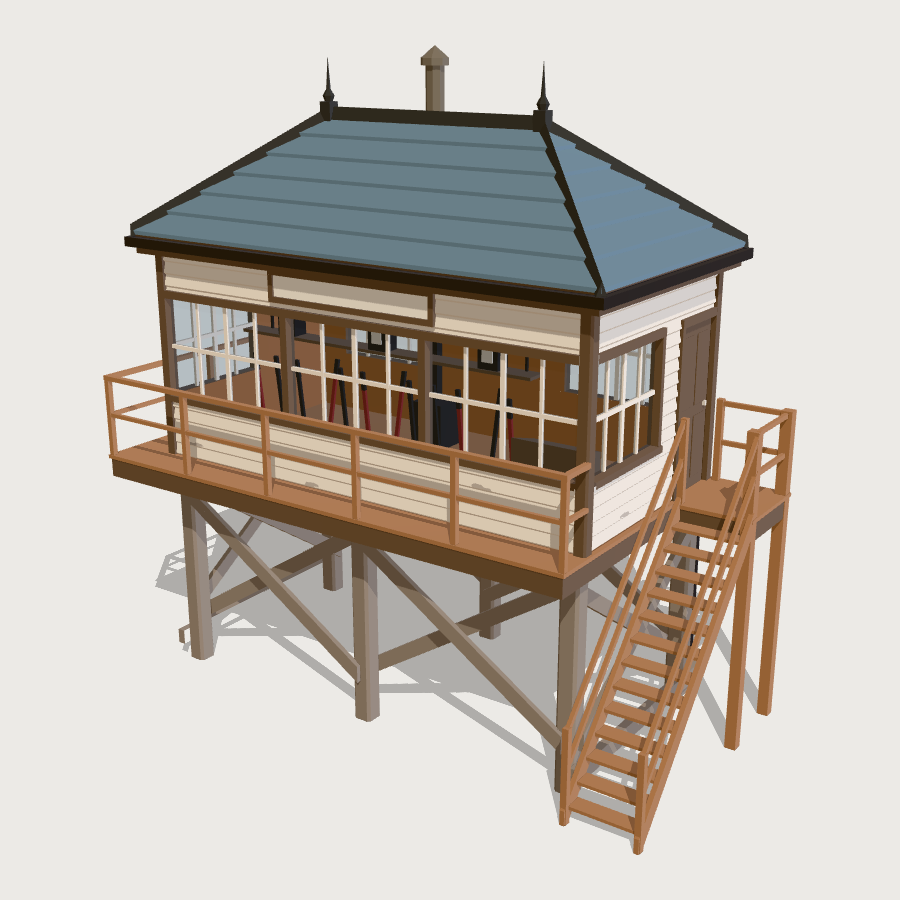 Signal Box low-poly 3D model