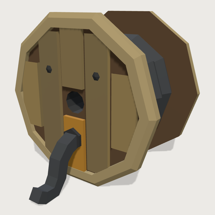 Signal Cable Drum low-poly 3D model