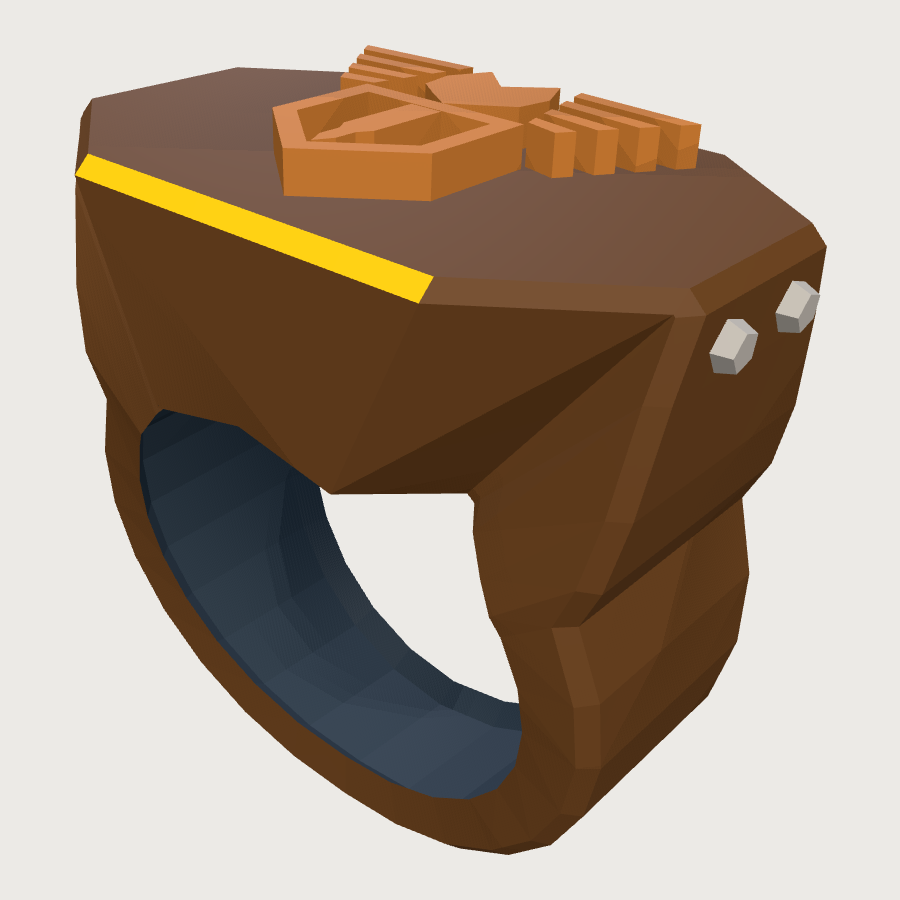 Signet Ring low-poly 3D model