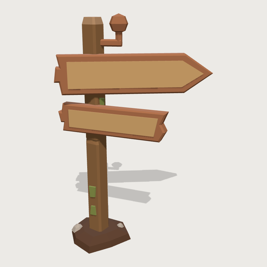 Signpost low-poly 3D model