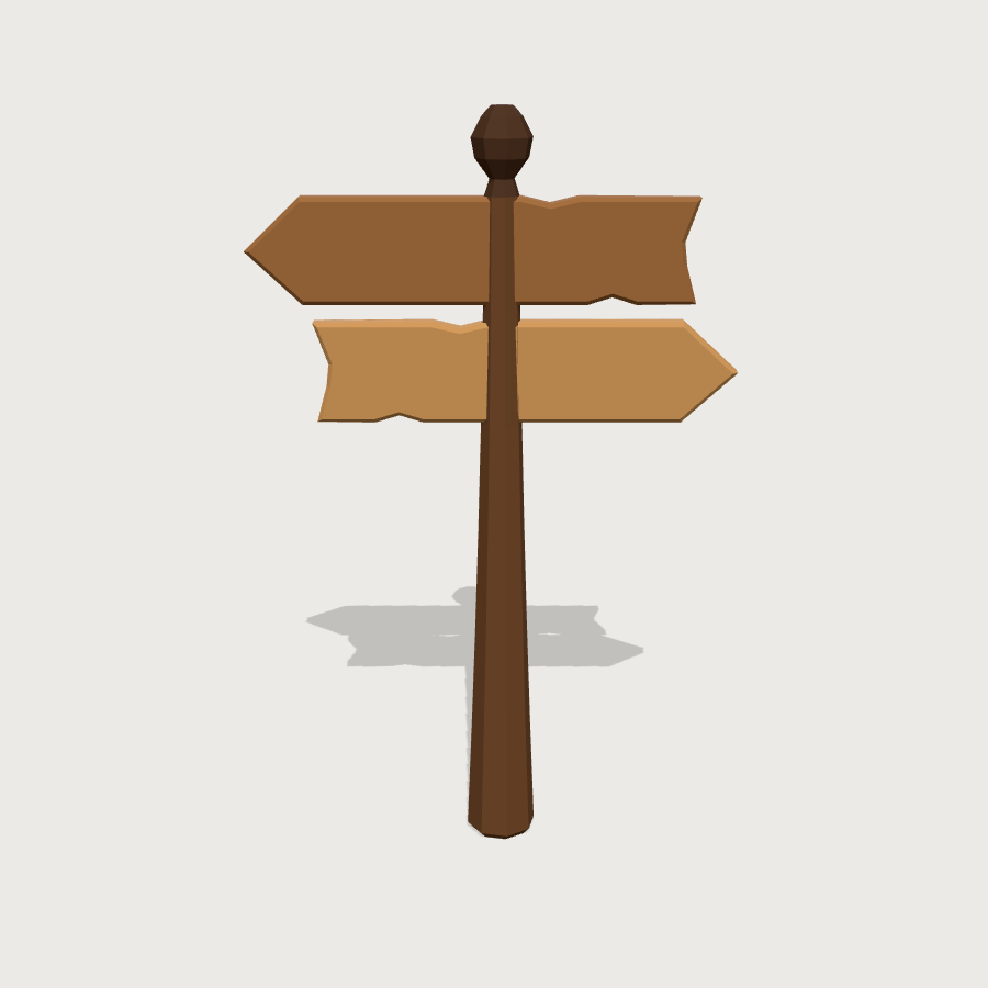 Signpost low-poly 3D model