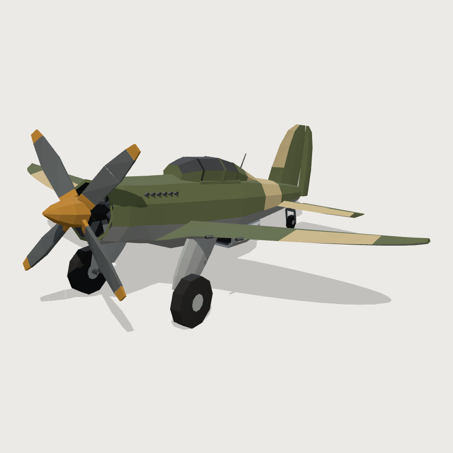 Single-Engine Fighter low-poly 3D model