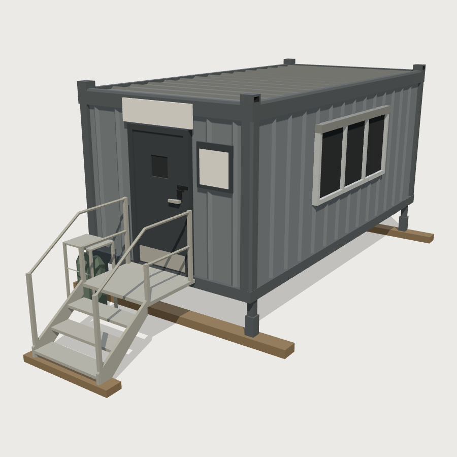 Site Cabin low-poly 3D model
