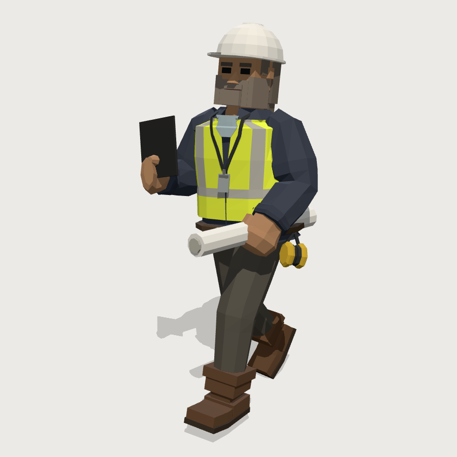 Site Manager low-poly 3D model