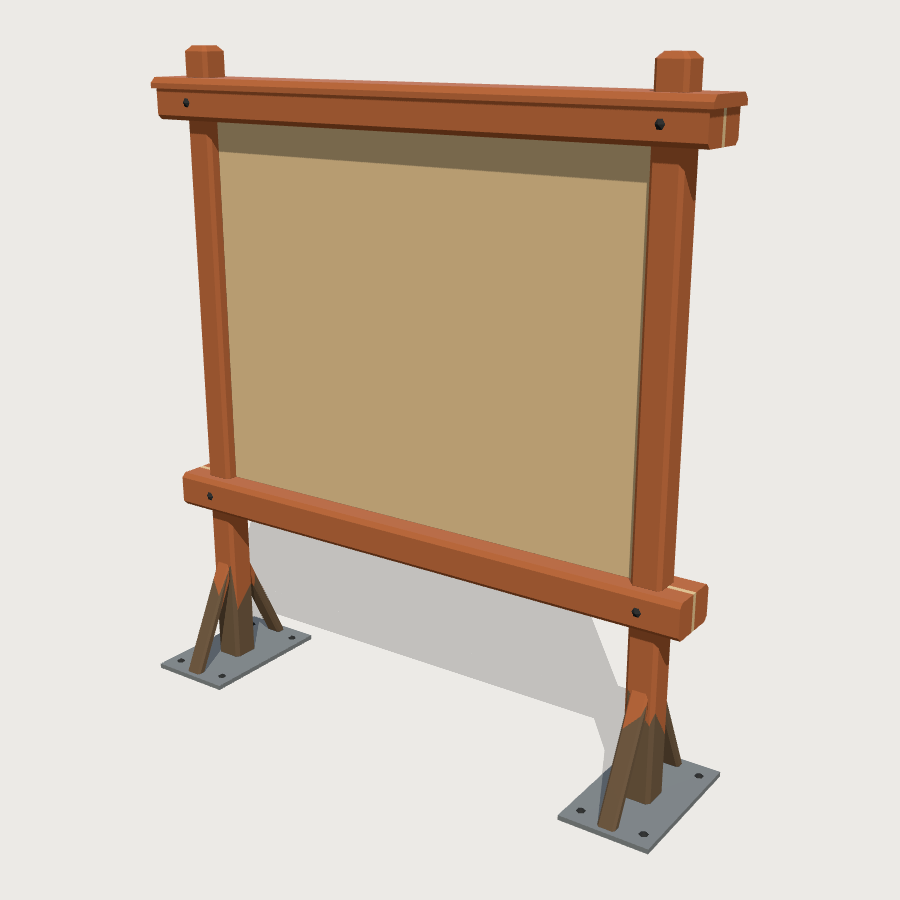Site Safety Sign Board low-poly 3D model