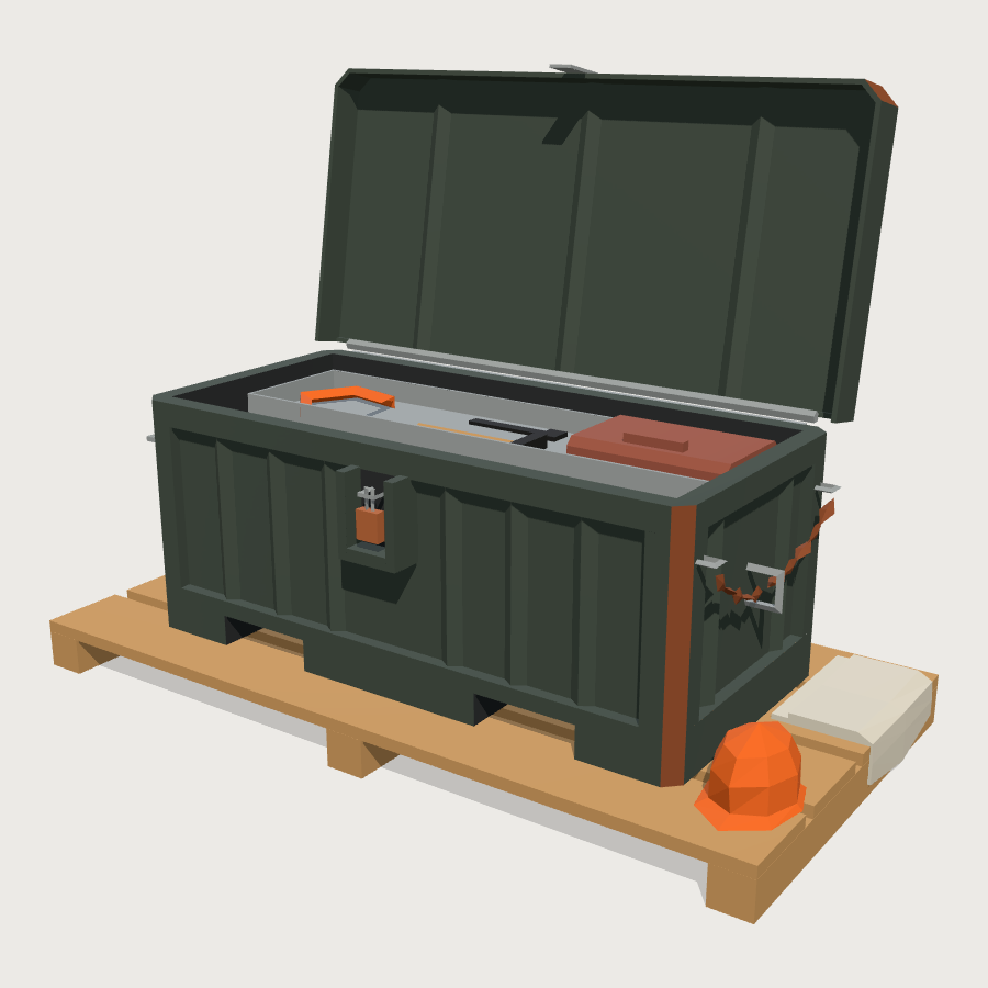 Site Tool Vault low-poly 3D model