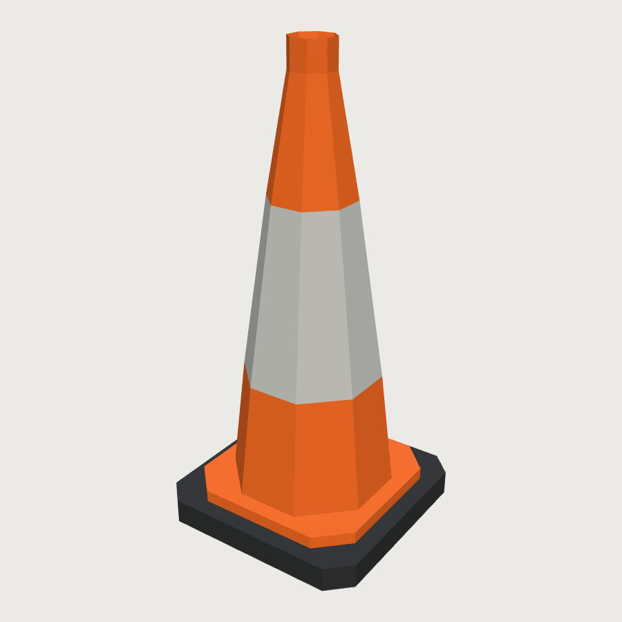 Site Traffic Cone low-poly 3D model