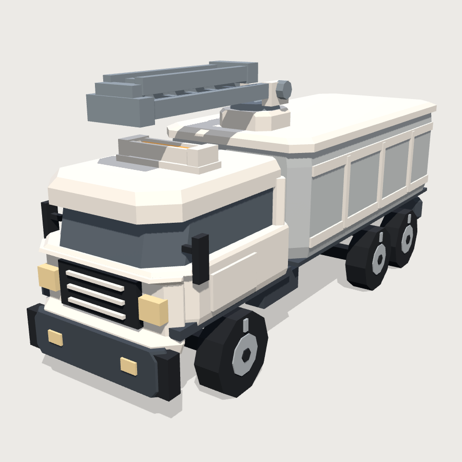Six-Wheel Utility Truck low-poly 3D model
