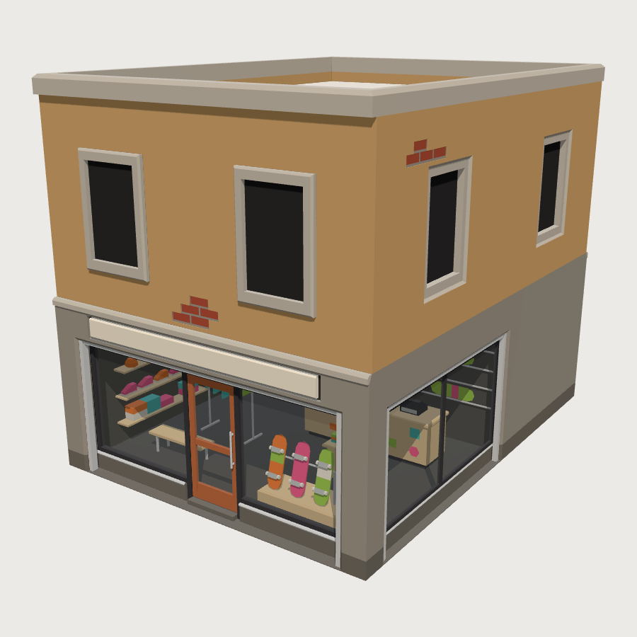Skate Shop low-poly 3D model