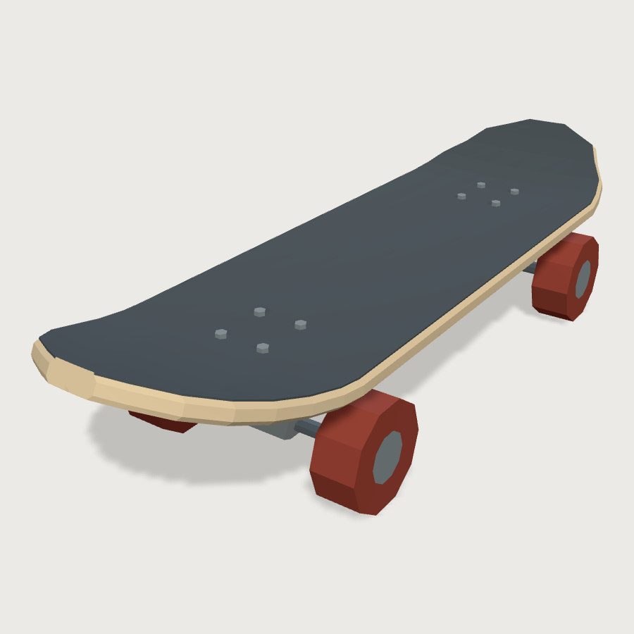 Skateboard low-poly 3D model