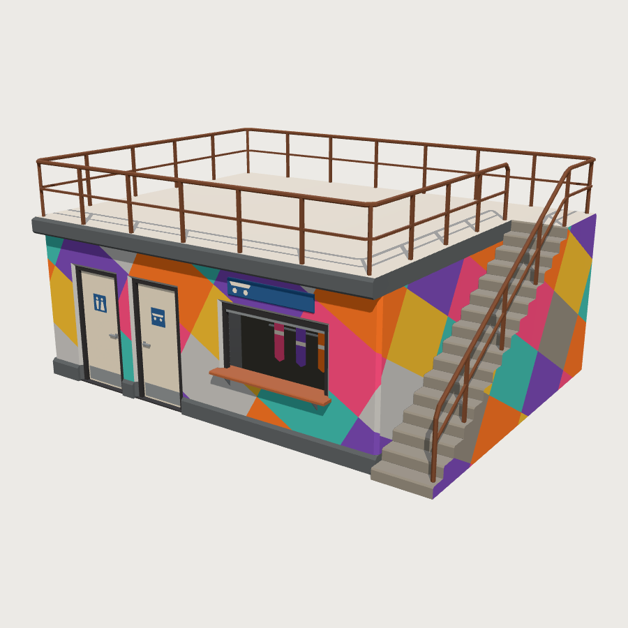 Skatepark Clubhouse low-poly 3D model