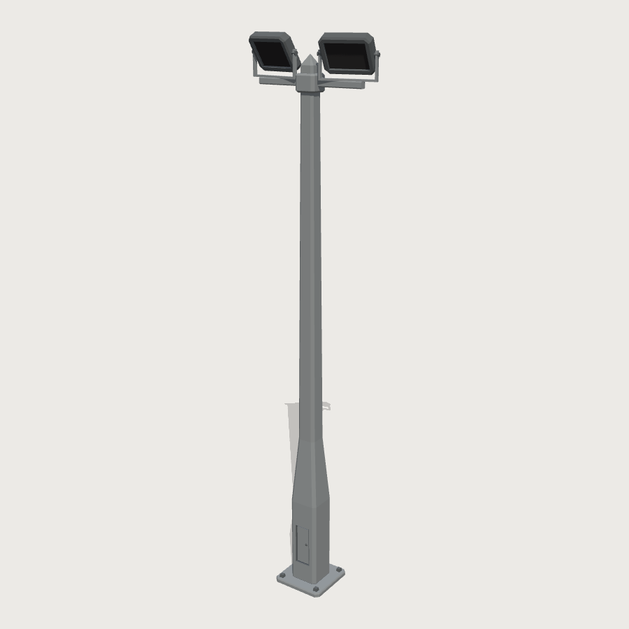 Skatepark Floodlight Column low-poly 3D model