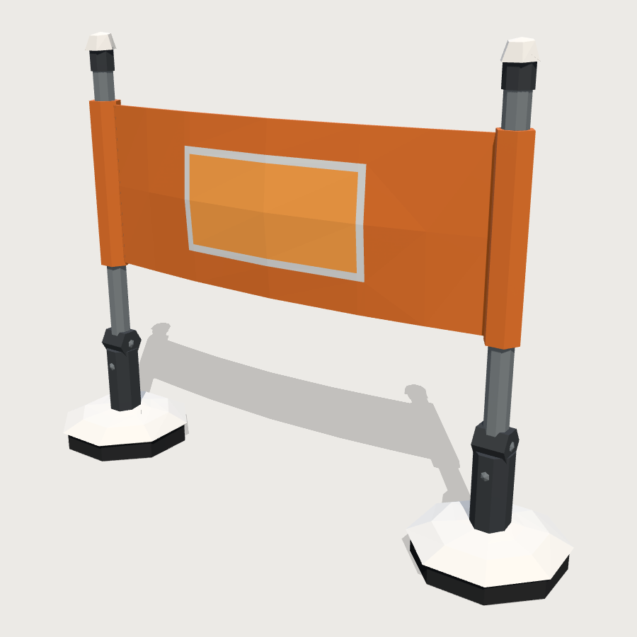Slalom Gate low-poly 3D model