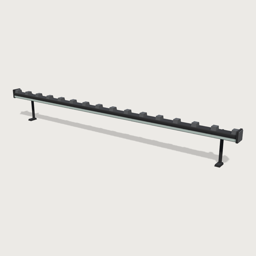 Slim LED Light Bar low-poly 3D model