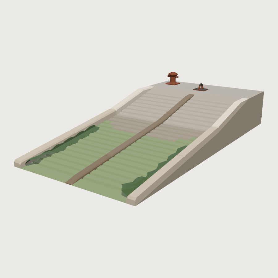 Slipway Ramp low-poly 3D model