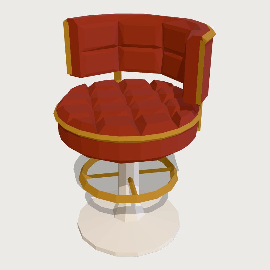 Slot Machine Stool low-poly 3D model