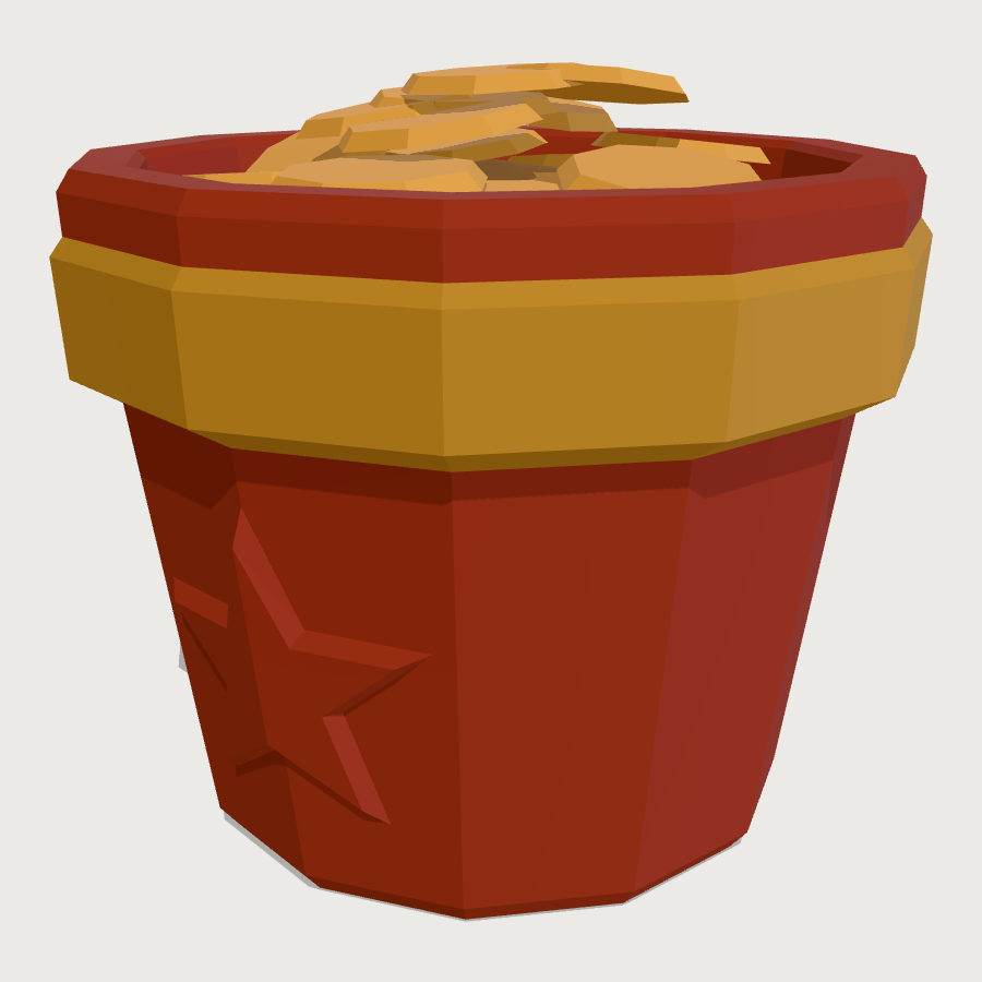Slot Token Cup low-poly 3D model