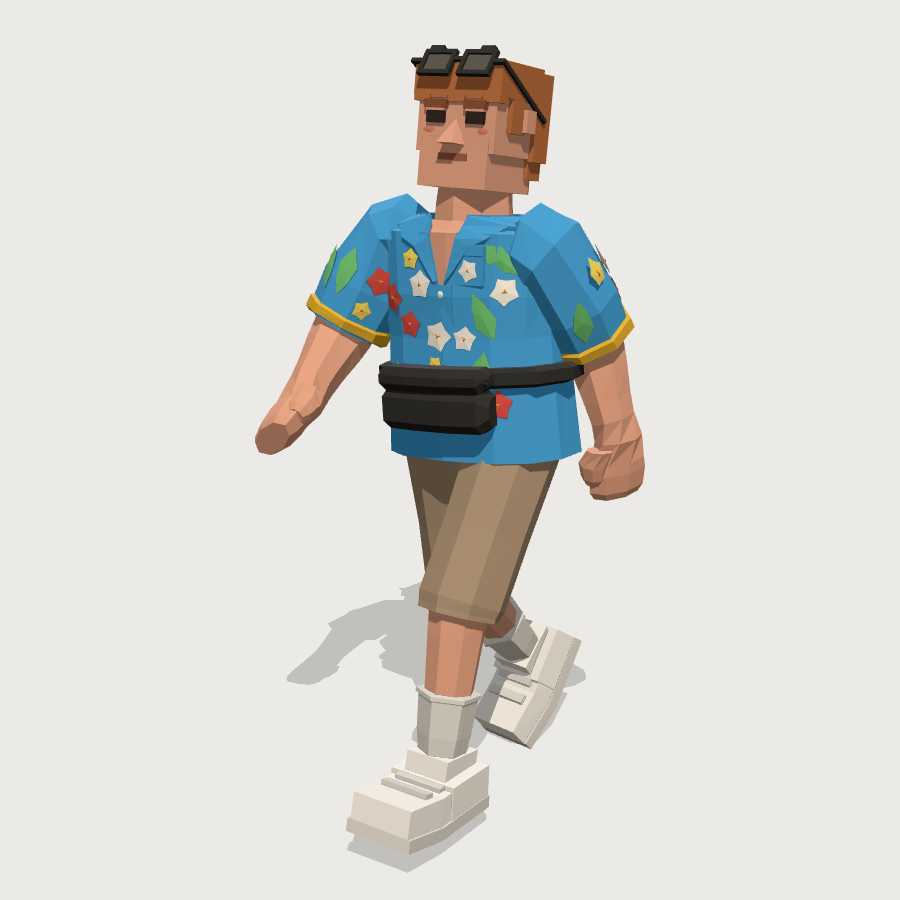 Slot Tourist low-poly 3D model