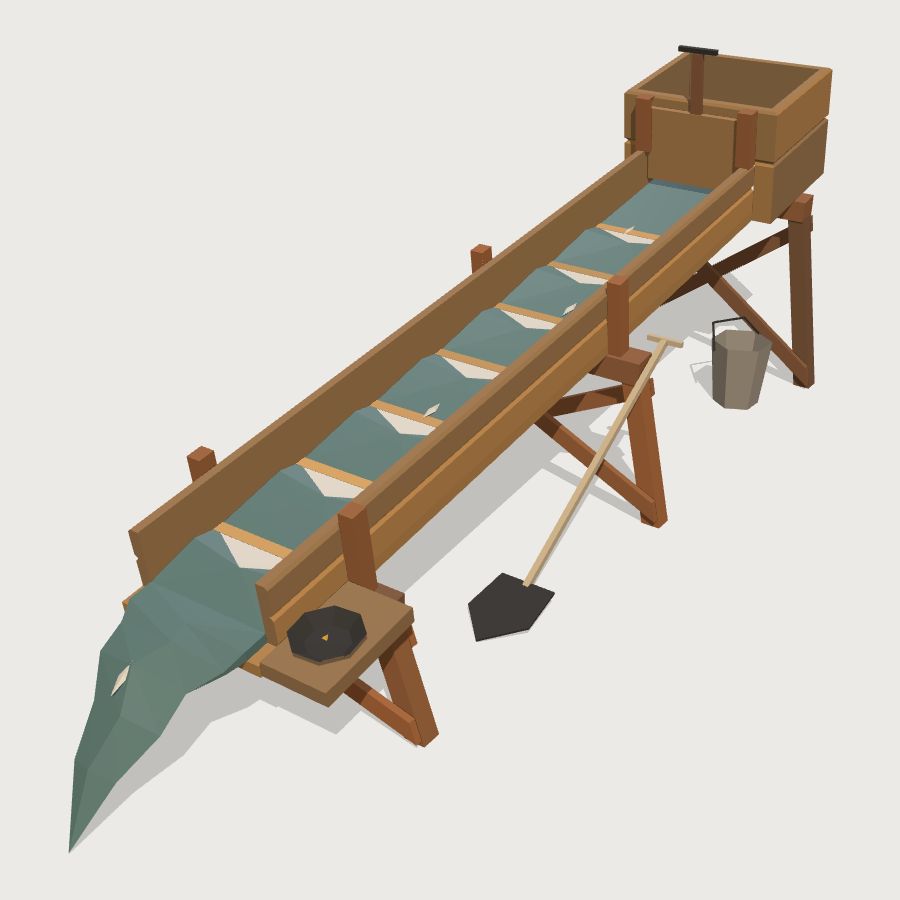 Sluice Box low-poly 3D model