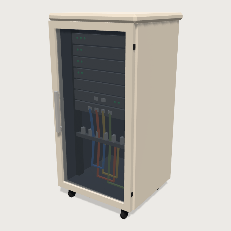 Small Server Rack low-poly 3D model