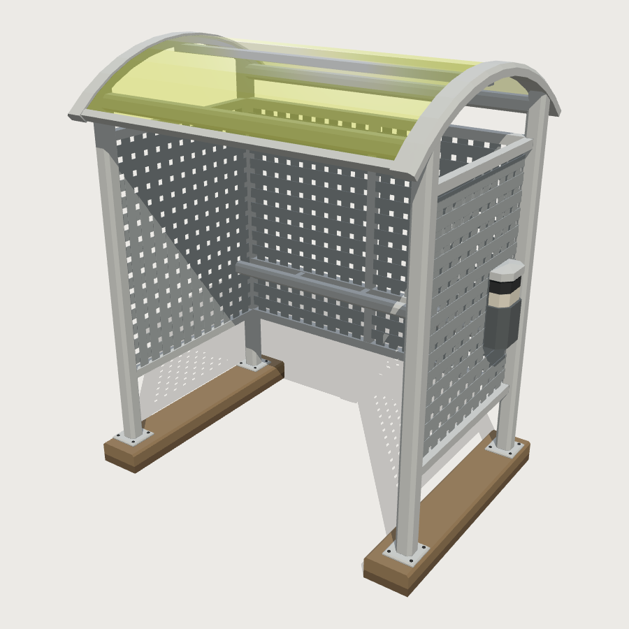 Smoking Shelter low-poly 3D model