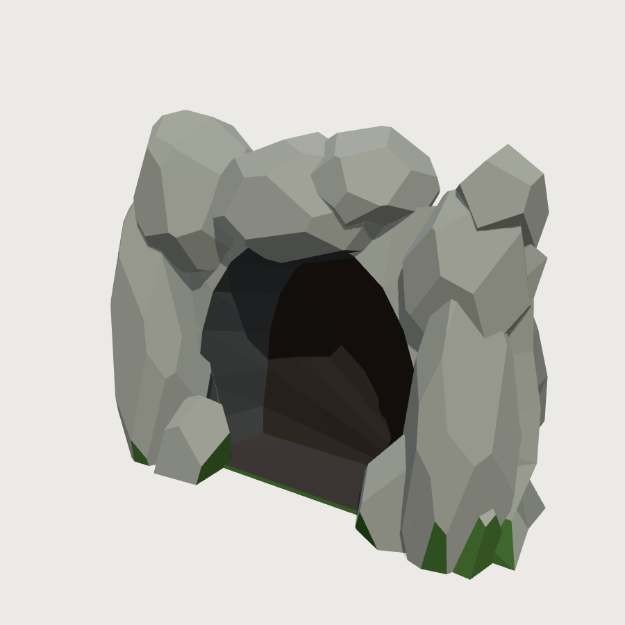 Smuggler Cave Mouth low-poly 3D model