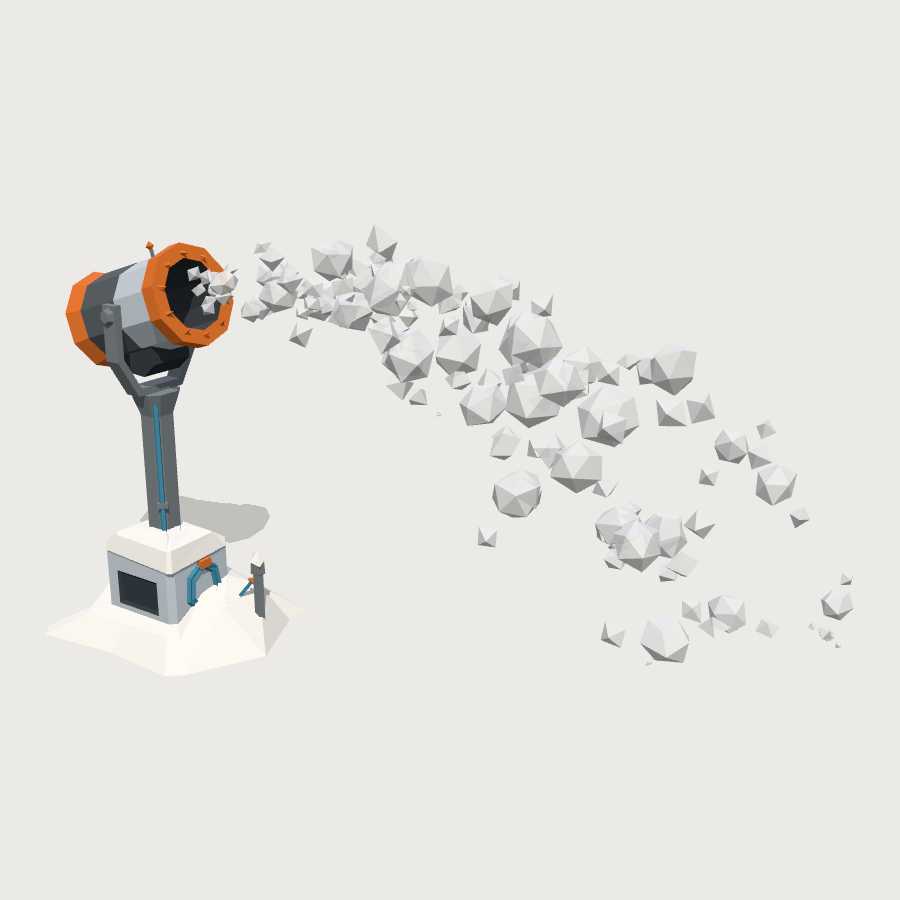 Snow Cannon low-poly 3D model