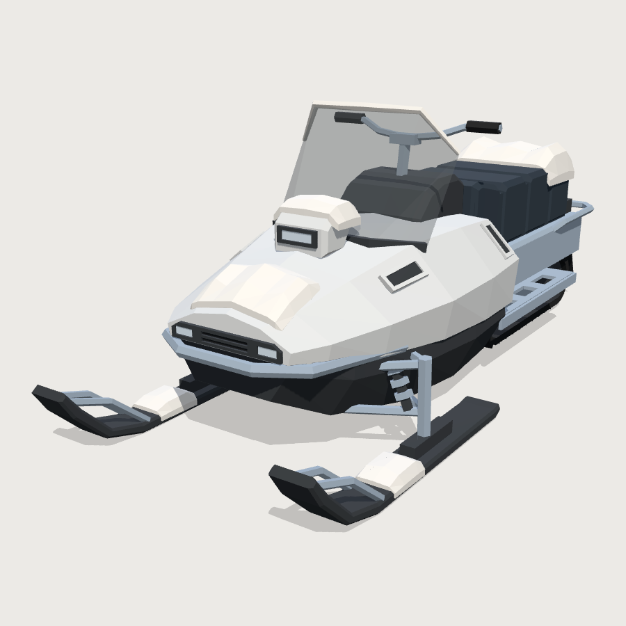 Snowmobile low-poly 3D model