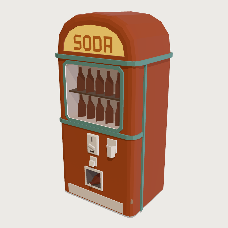 Soda Vending Machine low-poly 3D model
