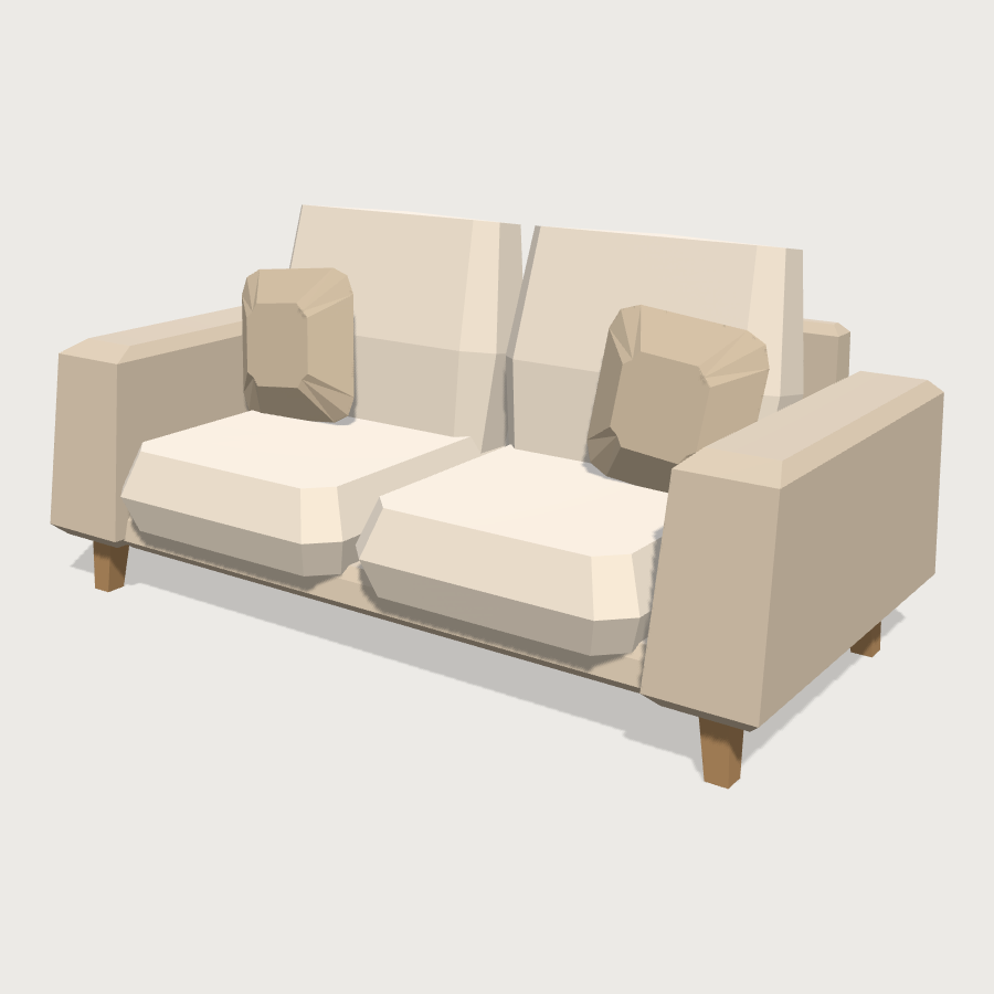 Sofa low-poly 3D model