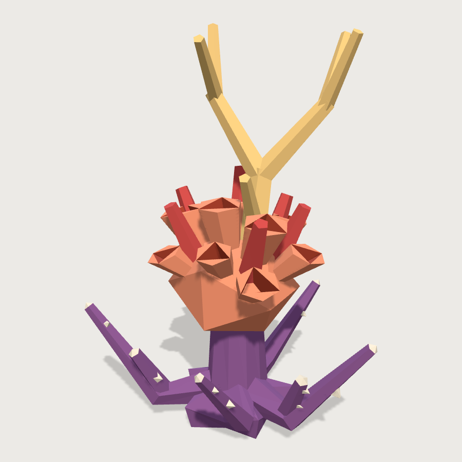 Soft Coral Tree low-poly 3D model