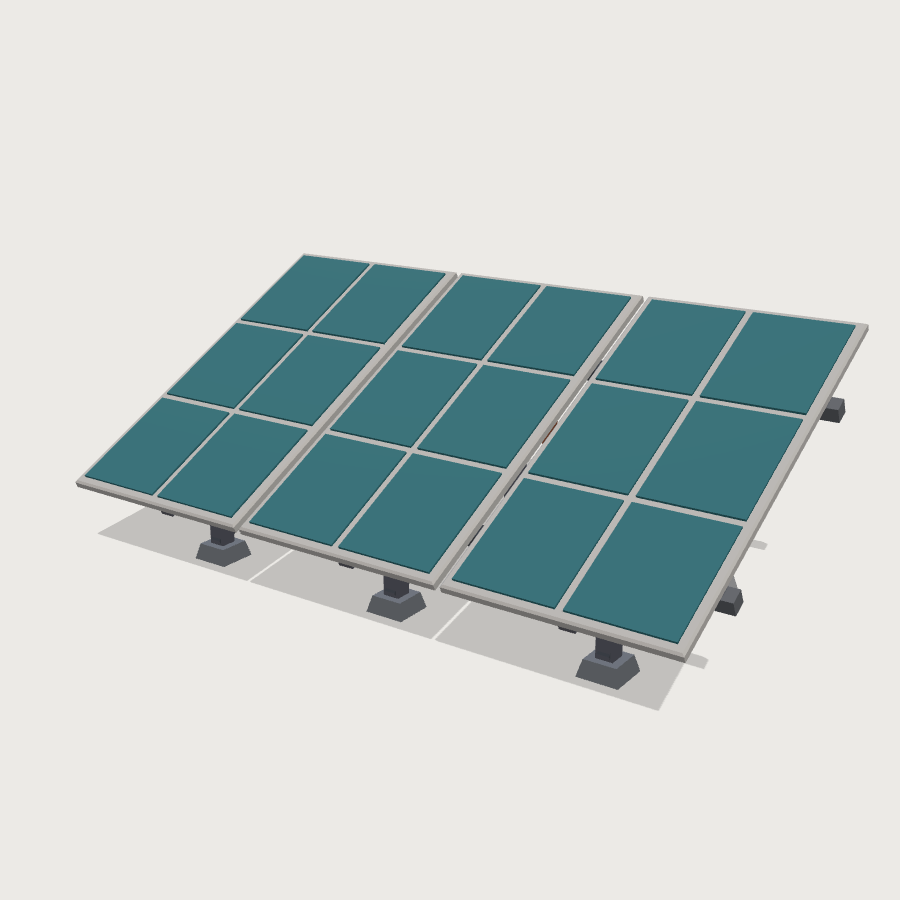 Solar Array Rack low-poly 3D model