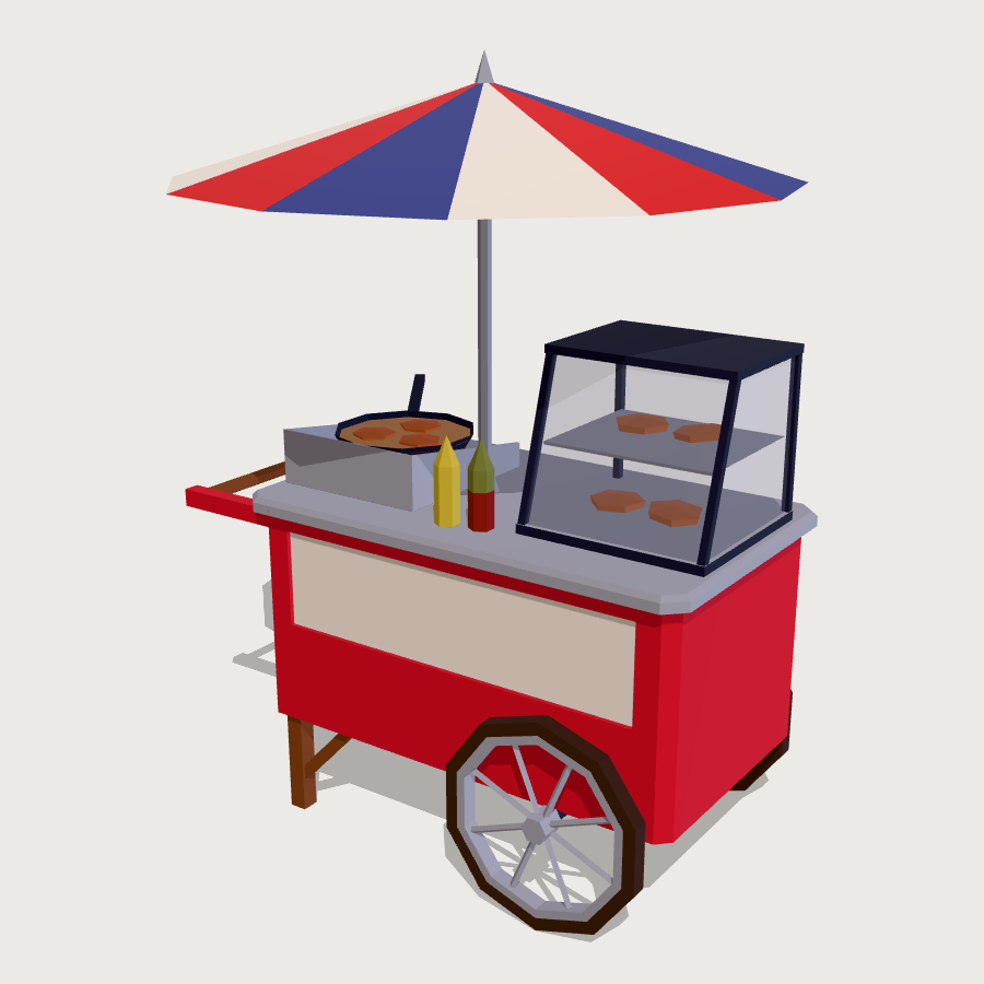 Sopaipilla Cart low-poly 3D model