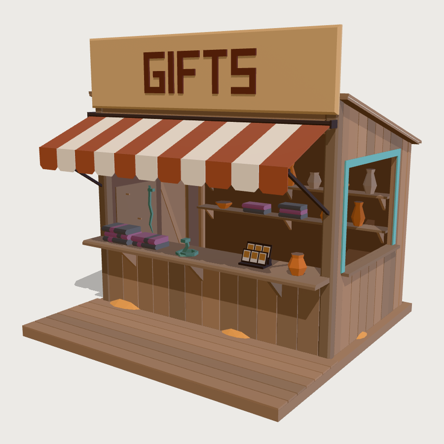 Souvenir Stand low-poly 3D model
