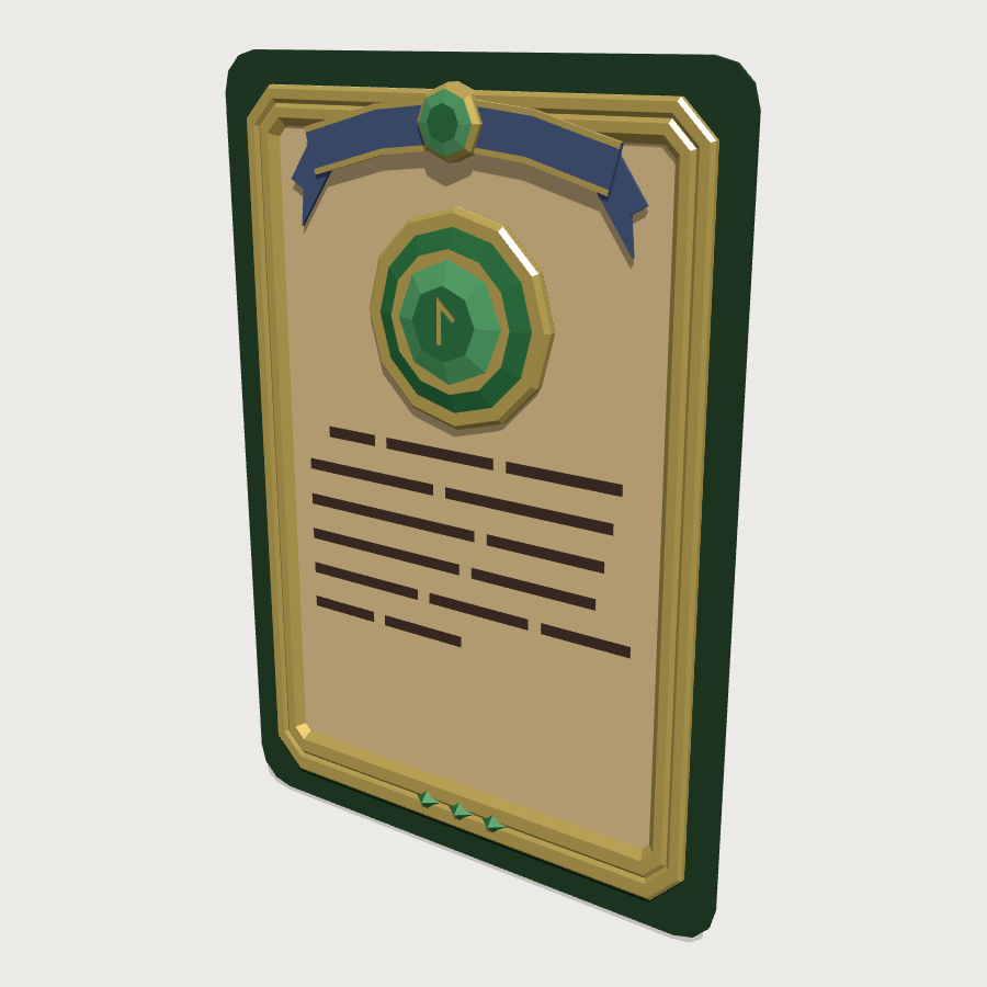 Spell Card low-poly 3D model