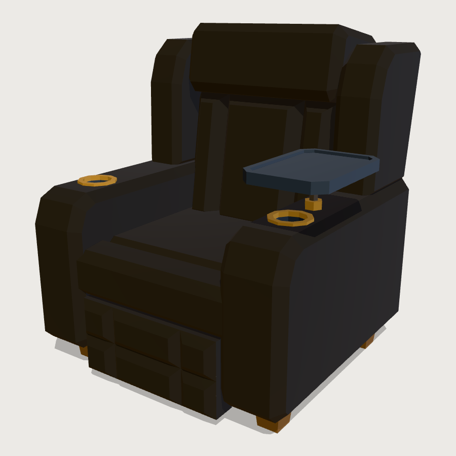Sportsbook Recliner low-poly 3D model