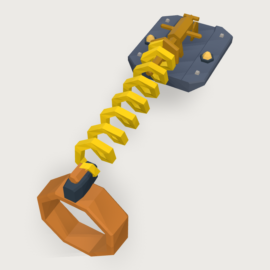 Spring Tendon low-poly 3D model