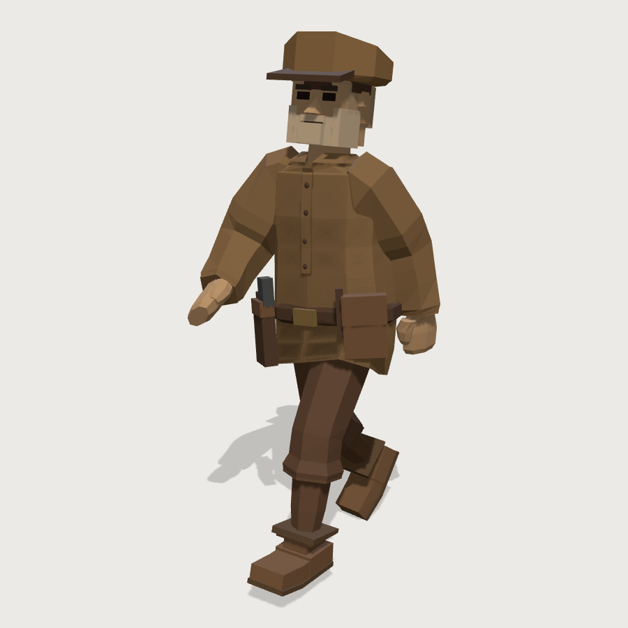 Squad Officer low-poly 3D model