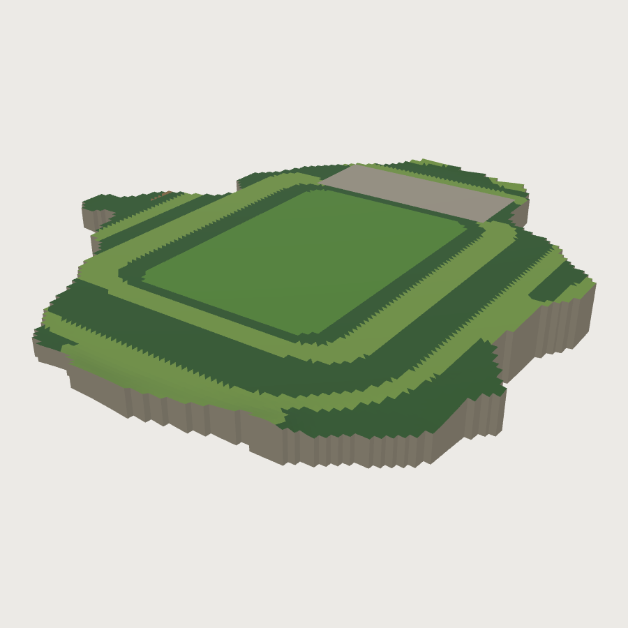 Stadium Terrain low-poly 3D model